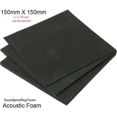 Soundproofing Foam 3/5/10mm Acoustic Foam 150x150mm Sound Treatment Studio RoomKTVAudio Absorption Wedge Tiles Polyurethane Foam
