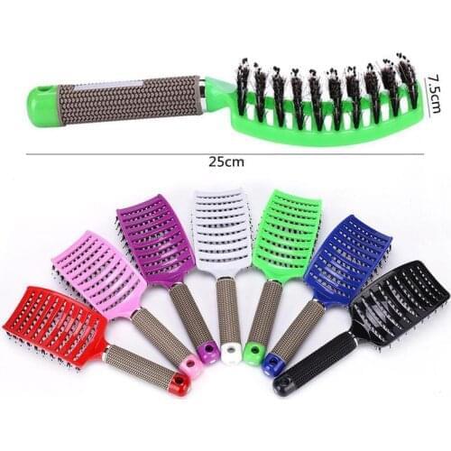 1PCS Brushy Anti Klit Hairbrush Women Female Hair Massage Comb Bristle&nylon Hairbrush Wet Curly Detangle Hair Brush For Salon