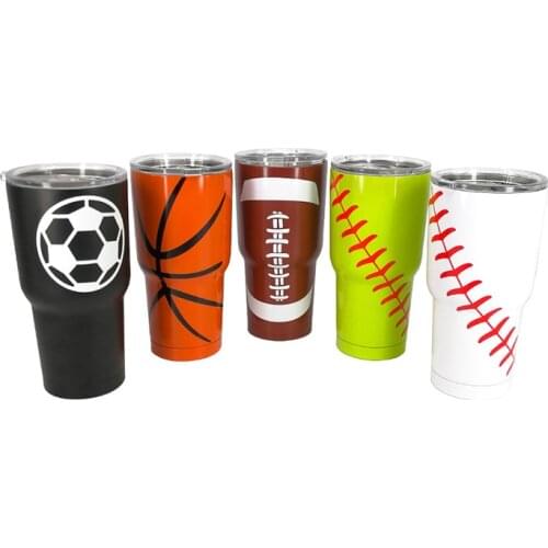 30oz 2018 Baseball Rugby Football Stainless Steel Tumbler Thermos Cup Vacuum Insulation Beer Wine Mug Coffee Cup Free DHL