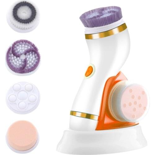 4 IN 1 Electric Face Cleaning Brush Facial Cleanser Wash Face Cleaning Machine Skin Pore Cleaner Body Cleansing Beauty Massager