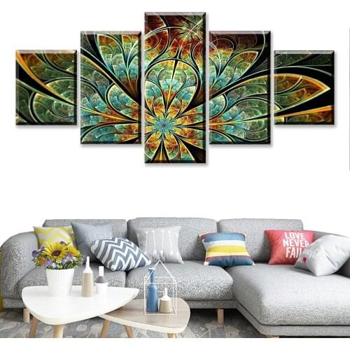 5 pcs Amazing fantasy abstract Leaves 5d diy diamond painting full square round diamond embroidery landscape wall decor