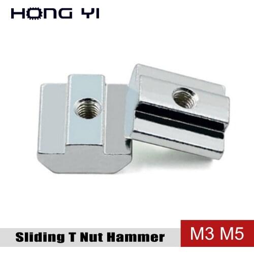 60PCS M3 M5 Series Slot T-nut Sliding T Nut Hammer Drop In Nut Fasten Connector 2020 Aluminum Extrusion