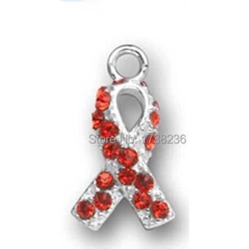 AIDS Patients And Heart Disease Red Awareness Ribbon Charm