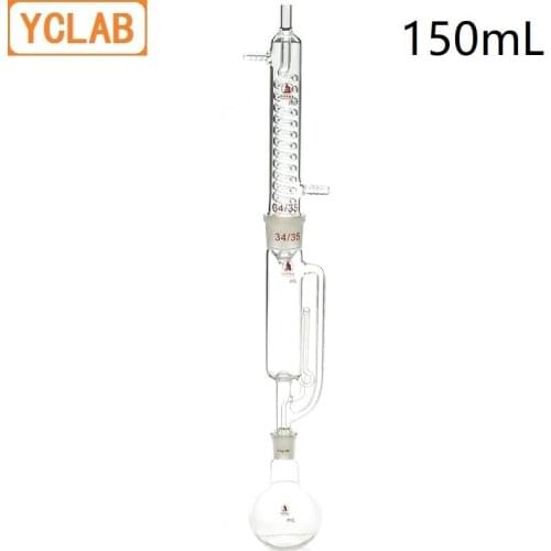 YCLAB 150mL Extraction Apparatus Soxhlet with Coiled Condenser and Ground Glass Joints Laboratory Chemistry Equipment