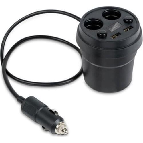 Cup Car Charger Multi-function Display Voltage 3.1A 2 USB Car-charger DC12-24V Cigarette Lighter Splitter For GPS DVR Charge