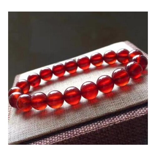 Free shipping Natural Top Quality Orange Garnet Crystal Round Beads Bracelet AAAA 10mm