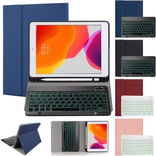 Backlight Wireless Keyboard Cover For iPad 10.2 inch 2019 iPad 7th Gen Case PU Leather Flip Keyboard Tablet Cover With Pen Solt