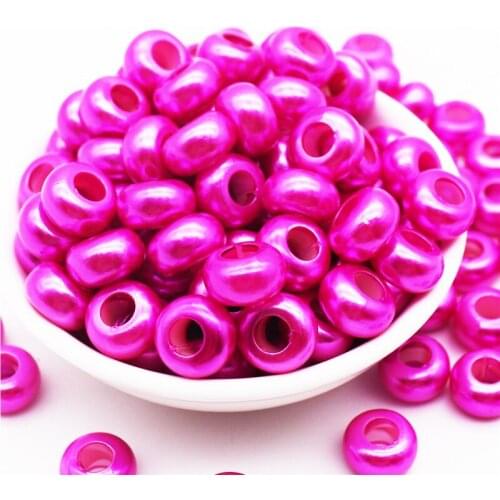 50pcs New Large Hole European Beads Round Murano Spacer fit Pandora Bracelet Bangle Necklaces Hair Beads for DIY Jewelry Making