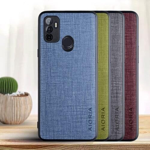 Case for OPPO A53 A32 Cross pattern Leather skin soft TPU hard PC phone cover for oppo a53 a32 case funda capa