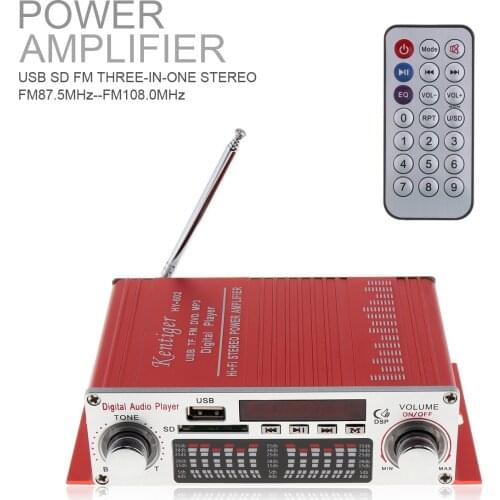 HY-602 HI-FI Digital Audio Player Car Amplifier FM Radio Stereo Player Support SD USB DVD MP3 Input with Remote Control for Car