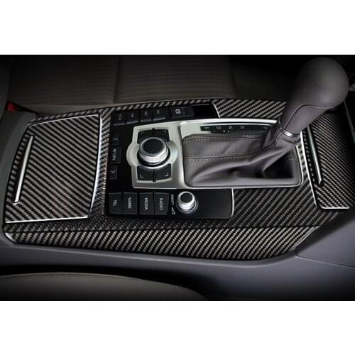 For Audi A6 C5 C6 Car Styling Inner Center Console Gear Shift button panel decorative strip Sticker Cover Trim Auto Accessories