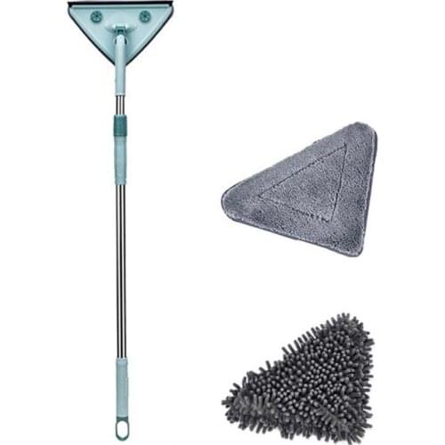 Two-section Rod $ Triangle Dust Removal Mini Mop, Wall And Ceiling Cleaning, Lazy Housework Cleaning Telescopic Wipe