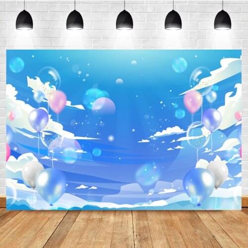 Laeacco Baby Show Sea Balloon Wonderful Birthday Custom Photography Backdrop Photographic Photo Background For Photo Studio