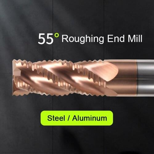 Cnc Roughing End Mill Carbide HRC55 4 Flutes Tungsten Steel Milling Cutter 6mm 8mm 12mm CNC Milling Tools 3 Flutes for Aluminum