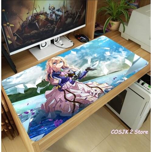 Anime Violet Evergarden Claudia Hodgins Mouse Pad Thicken Laptop Gaming Mice Mat Table Keyboard Mat Anti-Slip Playmat Cosplay