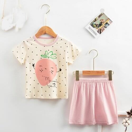 Baby Boys Summer Cotton Sleepwear Pyjamas Kids Homewear Children Clothing Cartoon Cute Pajamas Set For Girls Clothes Pullover