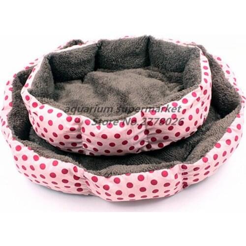 Dog Bed Indoor Polka Dot Print Winter Warm Velvet Washable Pet Dog Cat Bed Mat For Small Medium Dogs