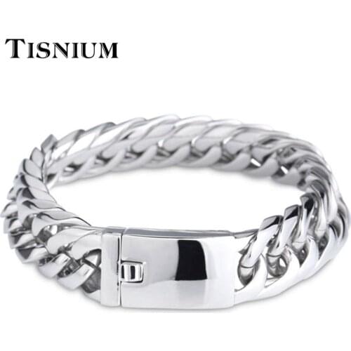 Hot Sale Men Bracelet Silver Color Stainless Steel Bracelet & Bangle Male Accessory Hip Hop Party Rock Jewelry Holiday Gift