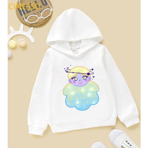 Fashion New Sweatshirt Casual Kids Cute Girls Cartoons Print Hoodie Milky Way Graphic Childrens Harajuku Long Sleeve Tops