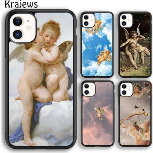 Krajews Angel Cupid Art Paint soft Phone Case Cover For iPhone 5s SE 2020 6s 7 8 plus X XS XR 11 12 mini pro max coque Shell