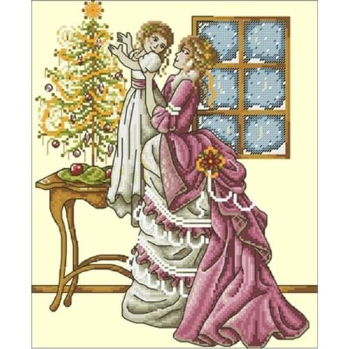 Victorian Christmas patterns Counted Cross Stitch 11CT 14CT DIY Chinese Cross Stitch Kits Embroidery Needlework Sets