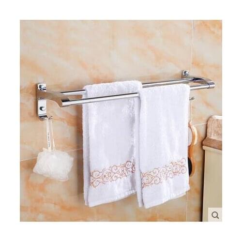 Stainless Steel bathroom single/double towel bars, Wall hanging towel rack shelf, Fashion towel bars with hooks, Free Shipping