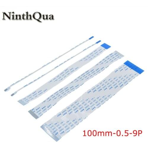 NinthQua 2pcs 9pin FFC FPC flat flexible cable 1.0mm pitch 9 pin B Forward Length 100mm Ribbon Flex Cable AWM 20624 80C 60V VW-1