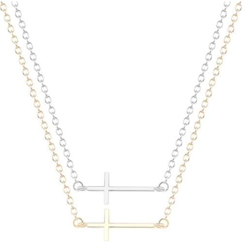 New Arrival Long Cross Pendant Necklace Women Collier Femme Gold fashion Cross Choker Necklace Jewelry Accessories