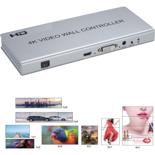 New 2X2 4K Video Wall Processer HDMI DVI TV Controller support 8 modes splicing display with RS232 4K 30Hz Support Cascading