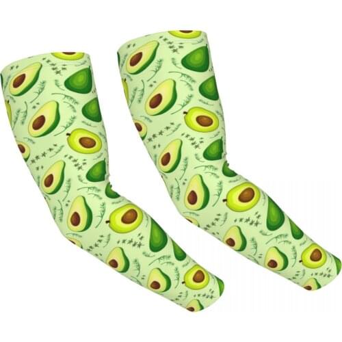 Unisex Cooling Arm Sleeves Cycling Run Fishing UV Sun Protection Women Avocado Quick Dry Ice Silk Cool Arm Sleeves