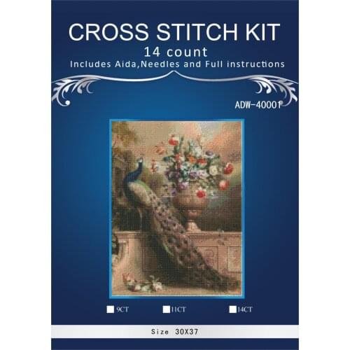 Oneroom,Needlework,Embroidery,DIY Landscape Painting,Cross stitch,kits,14ct peacock Cross-stitch,Sets For Embroidery