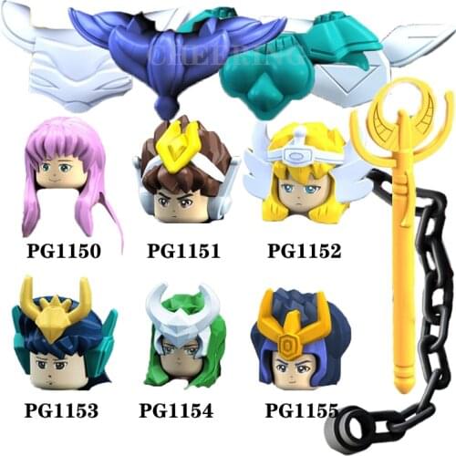 PG8128 knights of the zodiac Saint Seiya Wholesales Building Blocks Athena Shiryu Glacier Toys For Children