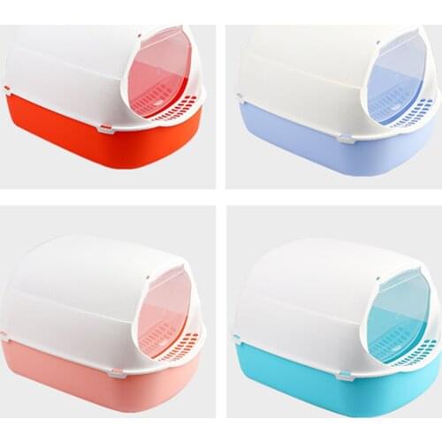 Full Closed Cat Plastic Litter Box Deodorant Pet Kitten Anti Splash Toilet Indoor Clean Sand Bedpan Basin Cats Cleaning Supplies
