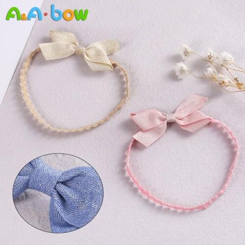 3 Colors Gypsophila Shining Bow Baby Girl Headband for Kids Headwrap Infant Hair Accessories Baby Bowknot Headwear Child Gifts