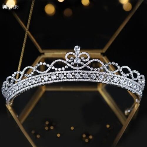 Luxury Women Wedding Bride Tiaras Cubic Zirconia Pageant Princess Crowns Sweet 16 Prom Party CZ Zircon Bridal Hair Accessories