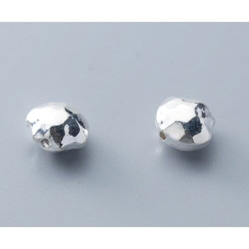 925 Sterling Silver Mushroom Shape Spacer Beads 11mm Laser Faceted S925 Silver Beads Findings DIY Jewelry Making For Birthday