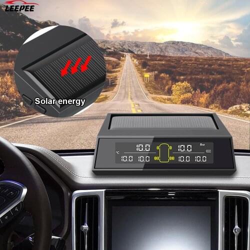 Monitoring Tire Pressure Range Car Solar Power TPMS 6Pcs/set Tire Pressure Monitoring System LCD Color Screen External Sensor