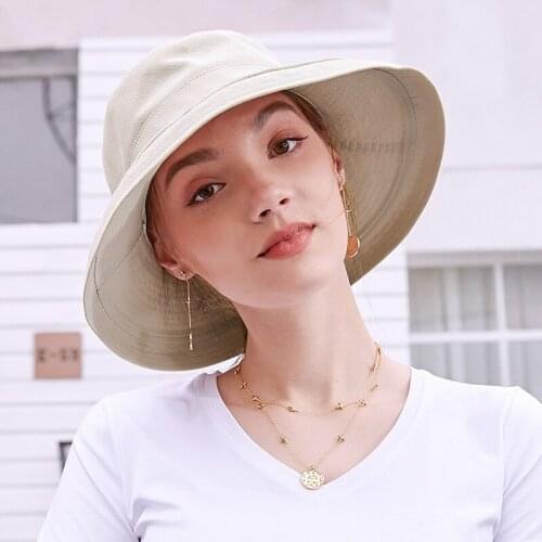 Folding Adjustable Sun Hat Female Summer Anti-ultraviolet Sun Protection Sunscreen Cap Korean Japanese Beach Visor Caps H6619