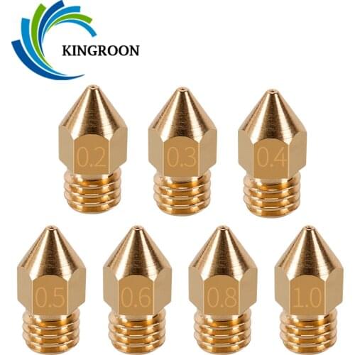 5pcs MK7 MK8 Nozzle 0.4mm 0.3mm 0.2mm 0.5mm for 1.75mm 3.0mm Filament 3D Printer Parts Extruder Copper Extrusion Part