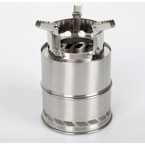 Camping Stove Camp Wood Stove Portable Foldable Stainless Steel Burning Backpacking Stove for Outdoor Hiking Picnic BBQ