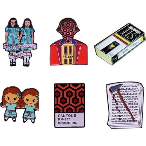 Funny Anime Movies Novel Enamel Pins Collect Cute Twin Girl Metal Cartoon Brooch Backpack Lapel Badges Fashion Jewelry Gifts