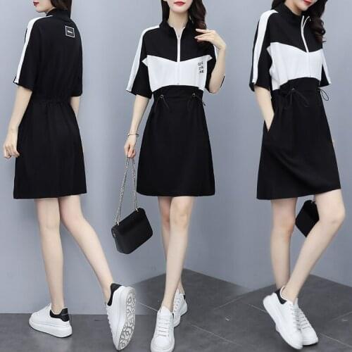 Loose stitching vestidos de festa casual Vestidos fashion Dress Female mid-length sweater dress Clothes for Women