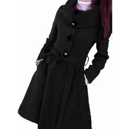 Womens Woolen Coat Single-breasted Elegant Cashmere Coat Mid Length Woolen Jacket Women Clothing Casaco Feminino Y527