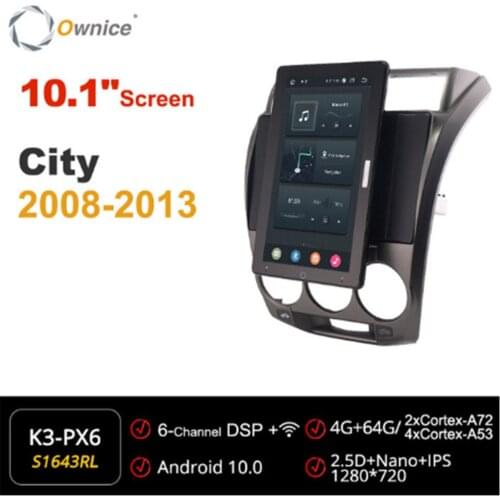 10.1 Inch 1280*720 Ownice Android 10.0 Car Radio forHonda City 2008 - 2013 Auto Multimedia GPS Player head Unit Auto Rotatable