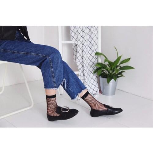 2017 Harajuku goth punk series cool female essential hollow thin black fishnet short socks women sexy socks