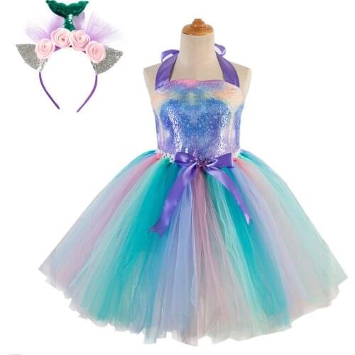 2021 Spring/Summer New Children Clothing Girls Dress Hand Tied Lace Birthday Party Dress Wedding Princess Dresses Send Headdress