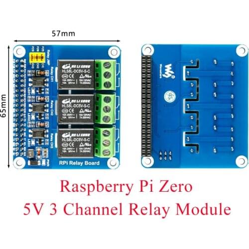 5V 3 Channel Relay Module Shield Expansion Board HAT Kit for RPi Raspberry Pi Zero W WH 3 Model B 3B Plus 4 4B Accessories