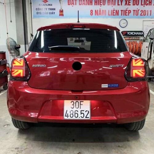 Car LED Taillight Tail Light For Suzuki Swift 2017 2018 2019 2020 Rear Fog Lamp + Brake Light + Reverse + Dynamic Turn Signal