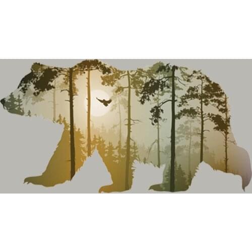 Big Bear Patch Strip Vinyl Heat Transfer Diy Tops Fashion Appliqued Patches For Clothes Over Powder Stickers On T-Shirt