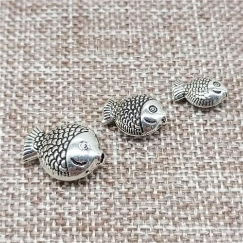925 Sterling Silver Fish Beads for Sea Ocean Bracelet Necklace